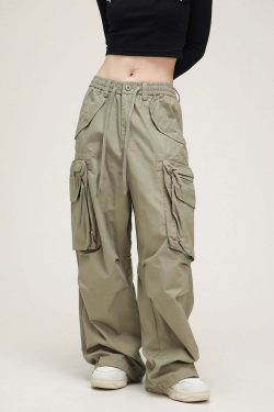 Y2K Grunge Cargo Pants - Retro 90s Fashion, Summer Y2K Outfits, Gothic Y2K Style