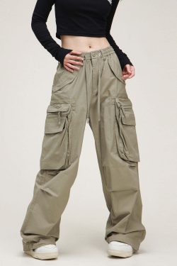 Y2K Grunge Cargo Pants - Retro 90s Fashion, Summer Y2K Outfits, Gothic Y2K Style