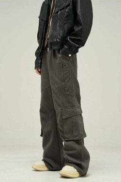 Y2K Grunge Cargo Pants - Retro 90s Fashion, Summer Y2K Outfits, Gothic Y2K Style