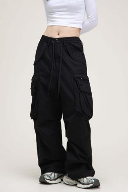 Y2K Grunge Cargo Pants - Retro 90s Fashion, Summer Y2K Outfits, Gothic Y2K Style