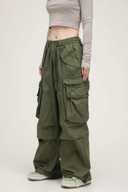 Y2K Grunge Cargo Pants - Retro 90s Fashion, Summer Y2K Outfits, Gothic Y2K Style