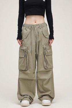 Y2K Grunge Cargo Pants - Retro 90s Fashion, Summer Y2K Outfits, Gothic Y2K Style