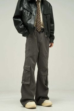 Y2K Grunge Cargo Pants - Retro 90s Fashion, Summer Y2K Outfits, Gothic Y2K Style