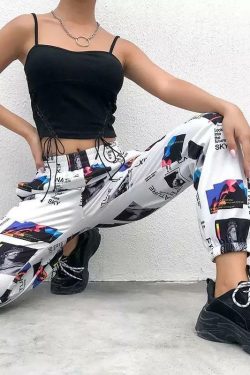 Y2K Grunge Cargo Pants - Retro 90s Summer Outfit, Y2K Fashion, Gothic Y2K, Pastel Goth