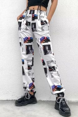 Y2K Grunge Cargo Pants - Retro 90s Summer Outfit, Y2K Fashion, Gothic Y2K, Pastel Goth