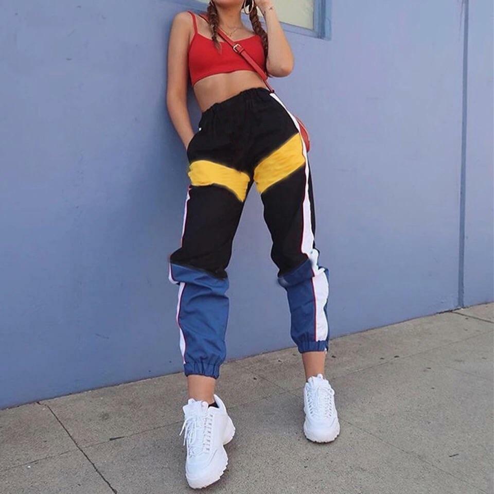 Y2K Grunge Cargo Patchwork Pants - 90s Retro Summer Outfit, Y2K Club & Party Fashion
