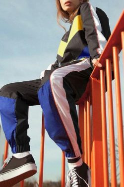 Y2K Grunge Cargo Patchwork Pants - 90s Retro Summer Outfit, Y2K Club & Party Fashion
