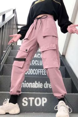 Y2K Grunge Cargo Pocketed Pants - 90s Retro Summer Outfit, Y2K Club & Party Fashion