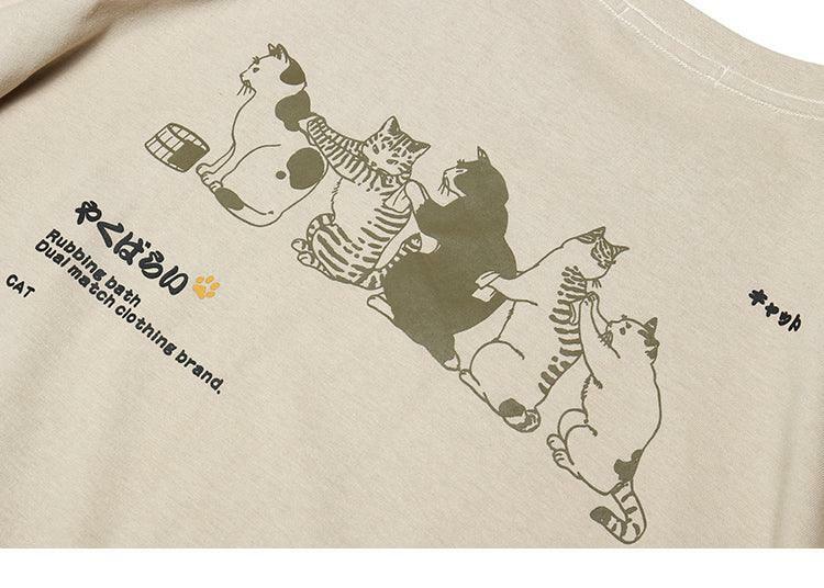 Y2K Grunge Cat Massage Train Tee - Retro 90s Summer Outfit, Pastel Goth, Y2K Fashion