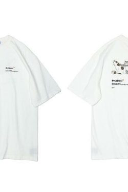 Y2K Grunge Cat Massage Train Tee - Retro 90s Summer Outfit, Pastel Goth, Y2K Fashion