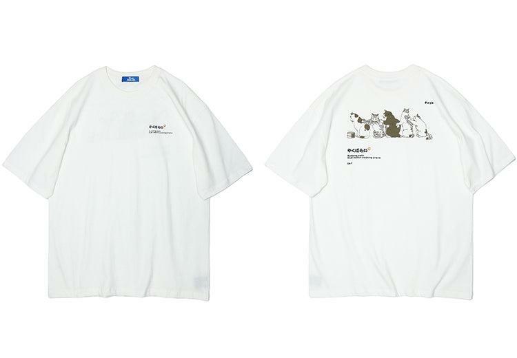 Y2K Grunge Cat Massage Train Tee - Retro 90s Summer Outfit, Pastel Goth, Y2K Fashion