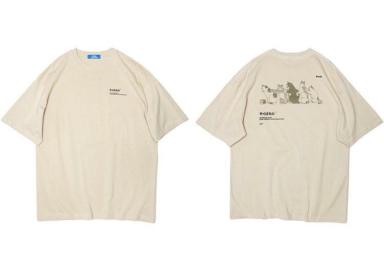 Y2K Grunge Cat Massage Train Tee - Retro 90s Summer Outfit, Pastel Goth, Y2K Fashion