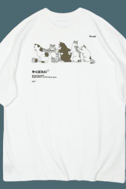 Y2K Grunge Cat Massage Train Tee - Retro 90s Summer Outfit, Pastel Goth, Y2K Fashion