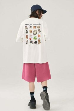 Y2K Grunge Cat Meme Tee - Retro 90s Fashion, Summer Y2K Outfits, Pastel Goth, Y2K Pop