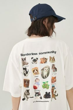 Y2K Grunge Cat Meme Tee - Retro 90s Fashion, Summer Y2K Outfits, Pastel Goth, Y2K Pop