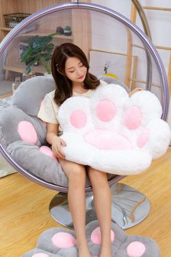 Y2K Grunge Cat Paw Pillow Seat Cushion - Retro 90s Summer Decor, Pastel Goth, Y2K Aesthetic