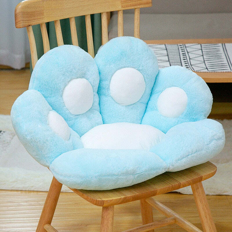 Y2K Grunge Cat Paw Pillow Seat Cushion - Retro 90s Summer Decor, Pastel Goth, Y2K Aesthetic