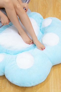 Y2K Grunge Cat Paw Pillow Seat Cushion - Retro 90s Summer Decor, Pastel Goth, Y2K Aesthetic