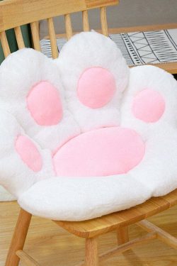 Y2K Grunge Cat Paw Pillow Seat Cushion - Retro 90s Summer Decor, Pastel Goth, Y2K Aesthetic
