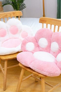 Y2K Grunge Cat Paw Pillow Seat Cushion - Retro 90s Summer Decor, Pastel Goth, Y2K Aesthetic