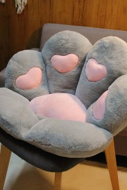 Y2K Grunge Cat Paw Pillow Seat Cushion - Retro 90s Summer Decor, Pastel Goth, Y2K Aesthetic