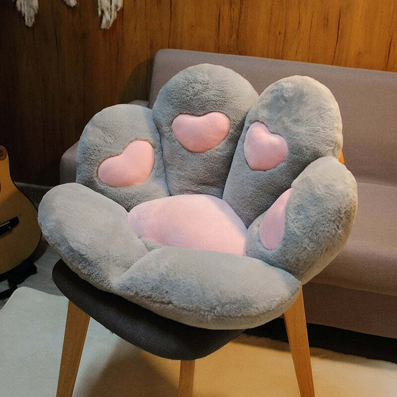 Y2K Grunge Cat Paw Pillow Seat Cushion - Retro 90s Summer Decor, Pastel Goth, Y2K Aesthetic