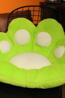 Y2K Grunge Cat Paw Pillow Seat Cushion - Retro 90s Summer Decor, Pastel Goth, Y2K Aesthetic
