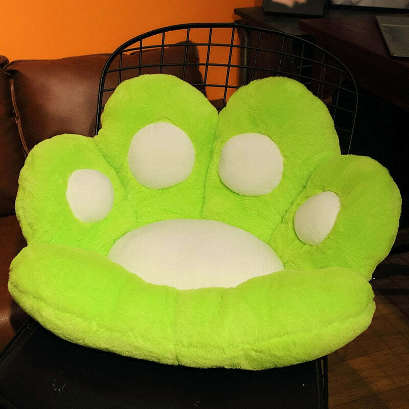 Y2K Grunge Cat Paw Pillow Seat Cushion - Retro 90s Summer Decor, Pastel Goth, Y2K Aesthetic