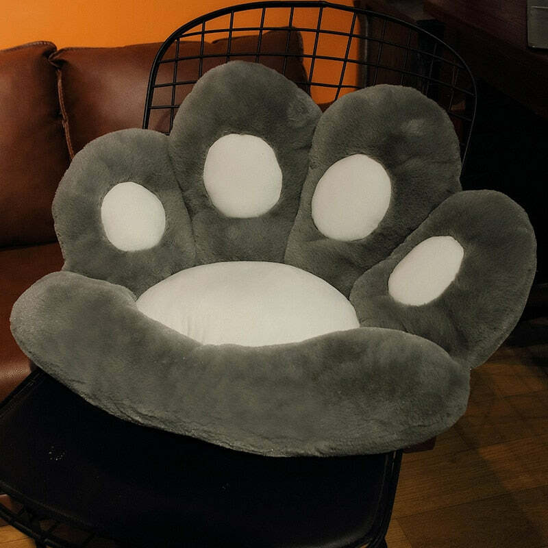 Y2K Grunge Cat Paw Pillow Seat Cushion - Retro 90s Summer Decor, Pastel Goth, Y2K Aesthetic