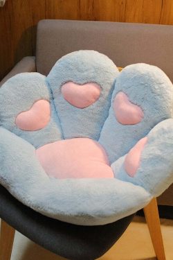Y2K Grunge Cat Paw Pillow Seat Cushion - Retro 90s Summer Decor, Pastel Goth, Y2K Aesthetic