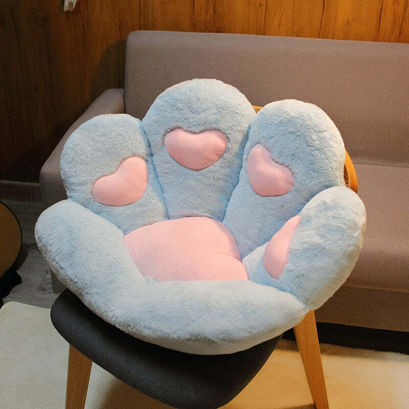 Y2K Grunge Cat Paw Pillow Seat Cushion - Retro 90s Summer Decor, Pastel Goth, Y2K Aesthetic
