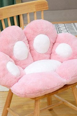 Y2K Grunge Cat Paw Pillow Seat Cushion - Retro 90s Summer Decor, Pastel Goth, Y2K Aesthetic