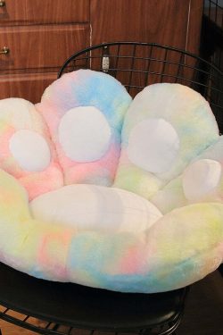 Y2K Grunge Cat Paw Pillow Seat Cushion - Retro 90s Summer Decor, Pastel Goth, Y2K Aesthetic