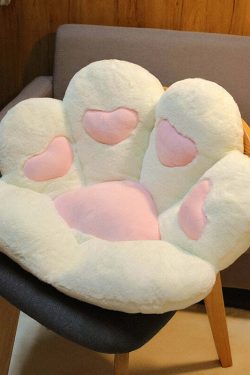 Y2K Grunge Cat Paw Pillow Seat Cushion - Retro 90s Summer Decor, Pastel Goth, Y2K Aesthetic