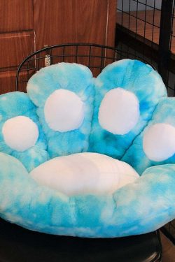Y2K Grunge Cat Paw Pillow Seat Cushion - Retro 90s Summer Decor, Pastel Goth, Y2K Aesthetic