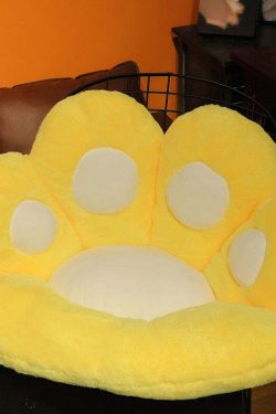Y2K Grunge Cat Paw Pillow Seat Cushion - Retro 90s Summer Decor, Pastel Goth, Y2K Aesthetic