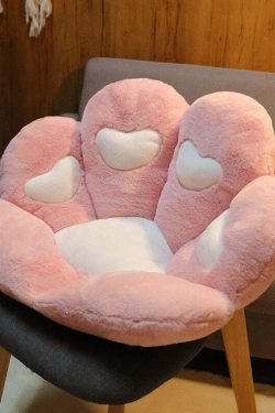 Y2K Grunge Cat Paw Pillow Seat Cushion - Retro 90s Summer Decor, Pastel Goth, Y2K Aesthetic