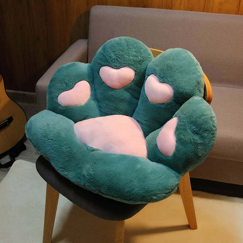 Y2K Grunge Cat Paw Pillow Seat Cushion - Retro 90s Summer Decor, Pastel Goth, Y2K Aesthetic