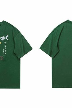 Y2K Grunge Cat Taiyaki Tee - Retro 90s Fashion, Summer Y2K Outfits, Pastel Goth Style