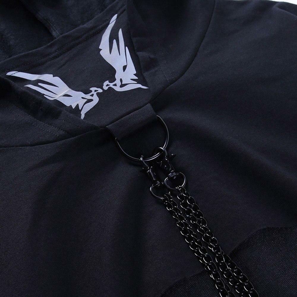 Y2K Grunge Chain Crop Hoodie - 90s Retro Summer Outfit, Y2K Party & Club Fashion