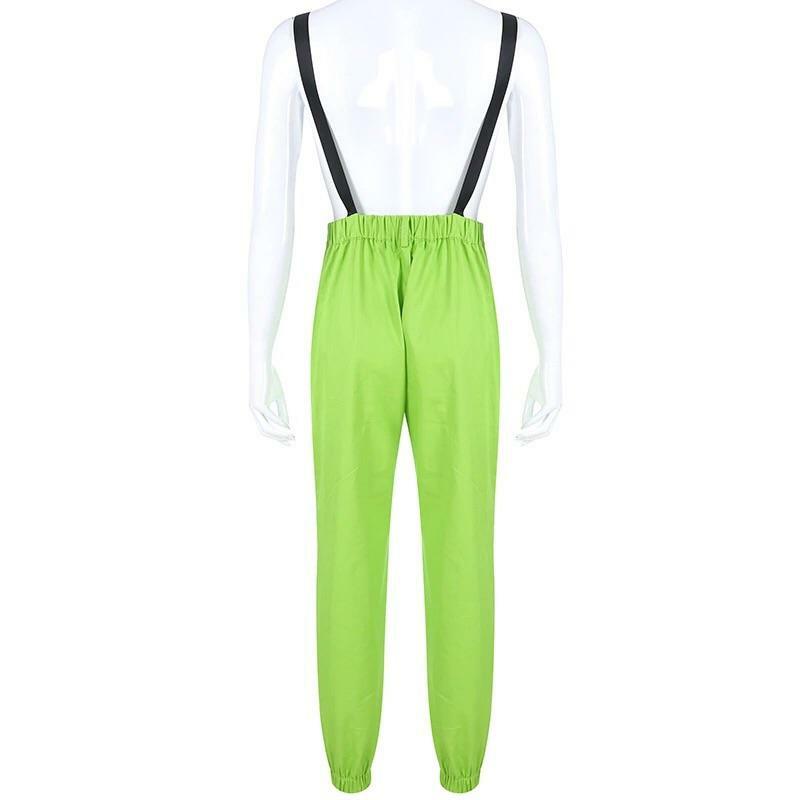 Y2K Grunge Chained Street Overalls - Retro 90s Summer Outfit, Pastel Goth, Y2K Fashion