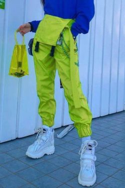 Y2K Grunge Chained Street Overalls - Retro 90s Summer Outfit, Pastel Goth, Y2K Fashion