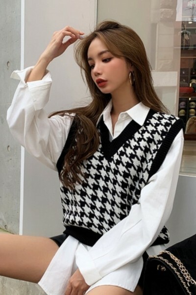 Y2K Grunge Check Vest - Retro 90s Fashion, Summer Y2K Outfits, Gothic Y2K Style