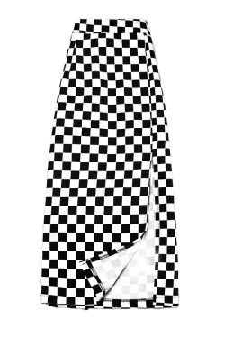 Y2K Grunge Checkerboard Long Skirt - Retro 90s Fashion, Summer Y2K Outfits, Pastel Goth Style