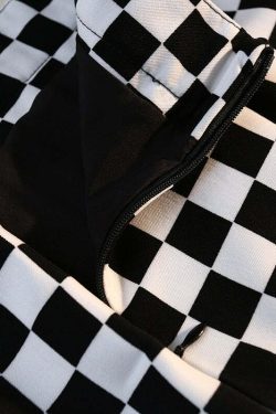 Y2K Grunge Checkerboard Long Skirt - Retro 90s Fashion, Summer Y2K Outfits, Pastel Goth Style
