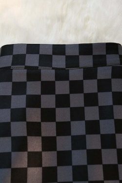 Y2K Grunge Checkerboard Long Skirt - Retro 90s Fashion, Summer Y2K Outfits, Pastel Goth Style