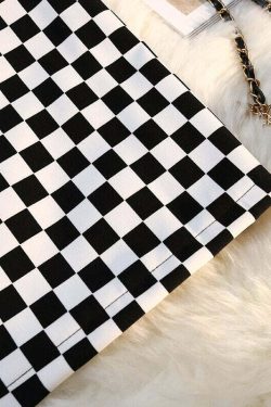 Y2K Grunge Checkerboard Long Skirt - Retro 90s Fashion, Summer Y2K Outfits, Pastel Goth Style