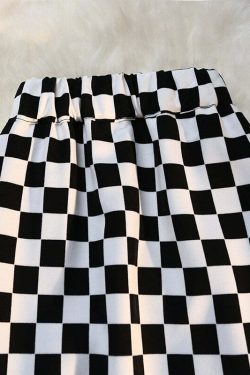 Y2K Grunge Checkerboard Long Skirt - Retro 90s Fashion, Summer Y2K Outfits, Pastel Goth Style