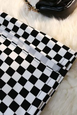 Y2K Grunge Checkerboard Long Skirt - Retro 90s Fashion, Summer Y2K Outfits, Pastel Goth Style