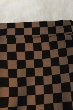 Y2K Grunge Checkerboard Long Skirt - Retro 90s Fashion, Summer Y2K Outfits, Pastel Goth Style